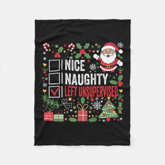 ニースいけな離れの無いおもしろいクリスマス フリースブランケット (正面)