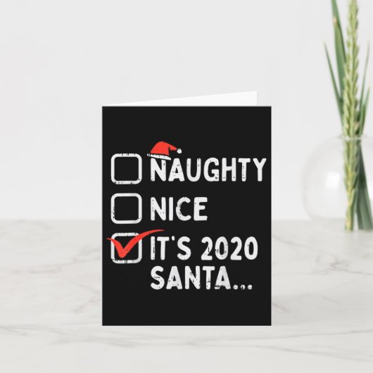ニースいけな2020サンタおもしろいクリスマス検疫ティック カード (正面)