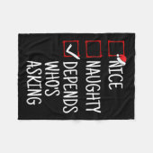 ニースいけな・デベロッシ頼ョスおもしろいクリスマス フリースブランケット (正面(横))