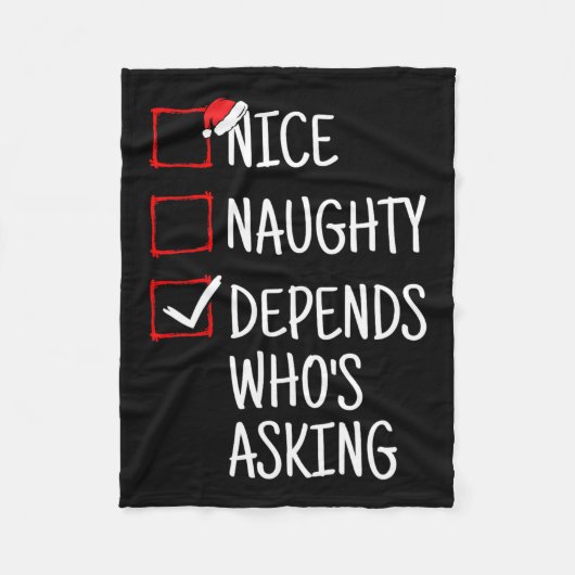 ニースいけな・デベロッシ頼ョスおもしろいクリスマス フリースブランケット (正面)