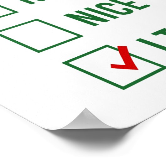 ニースいけな、私は試した – クリスマスおもしろい引用文 ポスター (角)