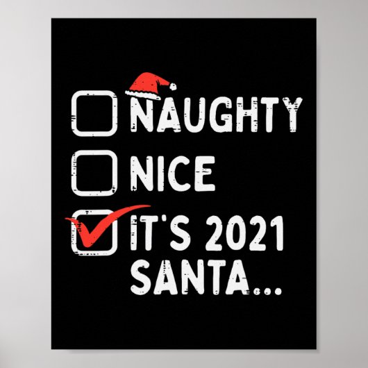 ニースいけなIts 2021サンタ検疫おもしろいクリスマス ポスター (正面)