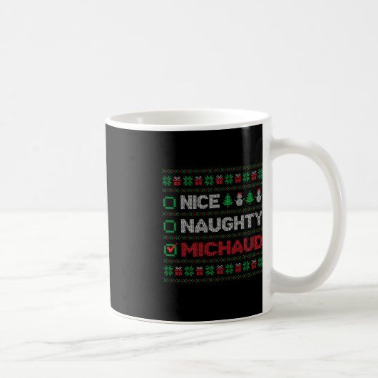 ニースいけなMICHAUDクリスマスリスト醜い コーヒーマグカップ (右)