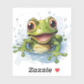 ニースおもしろいグリーンカエル シール (シート)