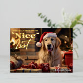 ニースおもしろいリストドッグペットクリスマスホリデー 箔シーズンカード (立ち正面)