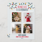 ニースおもしろいリスト過大評価4写真クリスマス シーズンカード (正面/裏面)