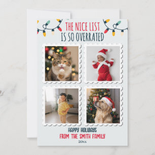 ニースおもしろいリスト過大評価4写真クリスマス シーズンカード