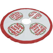 ニースおもしろい引用文いけなクリスマスユーモア赤グリーン ブラッシュドポリエステルツリースカート (アングル)