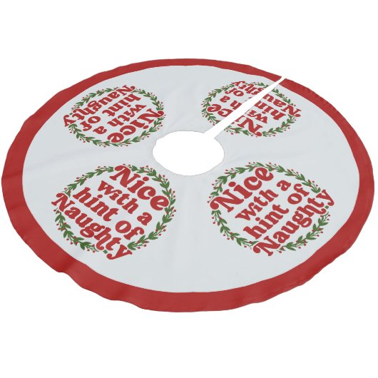 ニースおもしろい引用文いけなクリスマスユーモア赤グリーン ブラッシュドポリエステルツリースカート (アングル)