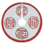 ニースおもしろい引用文いけなクリスマスユーモア赤グリーン ブラッシュドポリエステルツリースカート (正面)