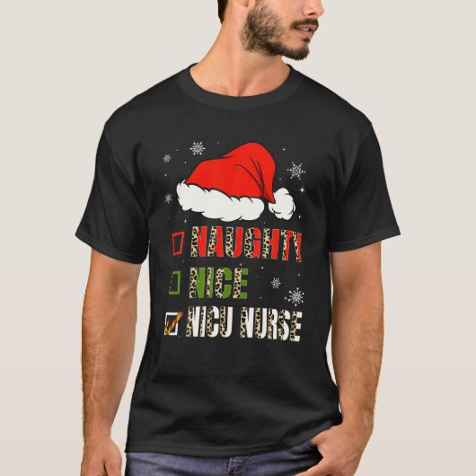 ニースおもしろいNICUいけなナースクリスマスパジャマスサ Tシャツ (正面)