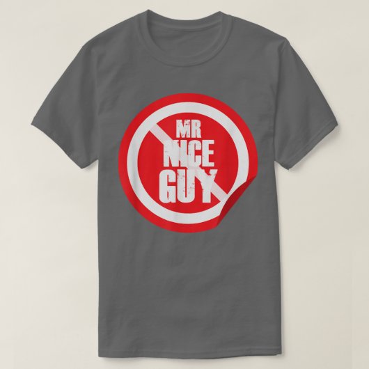 ニースさん赤い交通標識おもしろいミニマルカッコいい私 Tシャツ (デザイン正面)