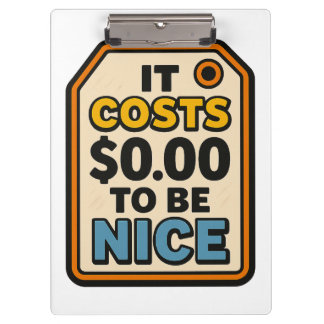 ニースするには$ 0.00コスト – はっきりしたタイポグラフィ クリップボード