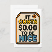 ニースするには$ 0.00コスト – はっきりしたタイポグラフィ サンキューカード (正面/裏面)