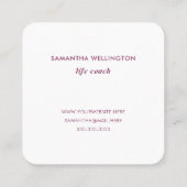 ニースにあなたクリエイティブパープルタイポグラフィ スクエア名刺 (裏面)