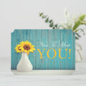 ニースにあなたヒマワリターコイズゴールデンイエロー サンキューカード (スタンド正面)