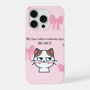 ニースにしろって言われた時の顔 笑える猫 iPhone 15 PROケース