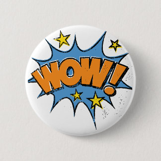 ニースのワウの文字とのおもしろいな喜劇的な漫画の爆発 缶バッジ