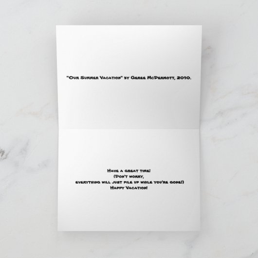 ニースの休暇を過して下さい! 挨拶状 カード (内部)