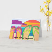 ニースの休暇を過して下さい! 挨拶状 カード (黄色い花)