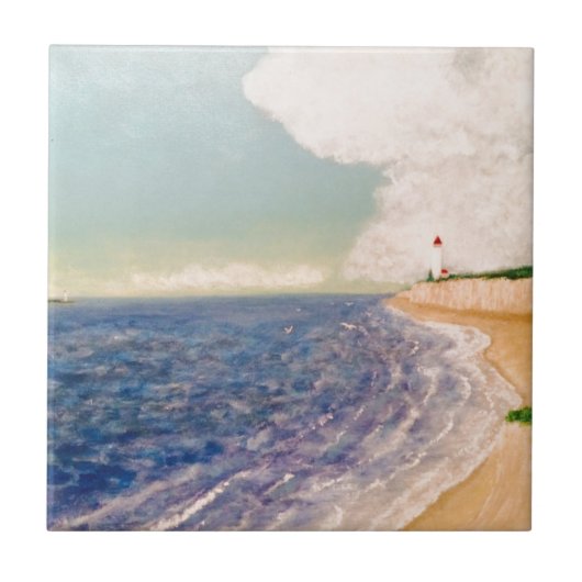 ニースの砂浜 タイル (正面)