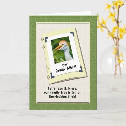 ニースの誕生日カードとキャトルエグレット カード (黄色い花)