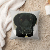 ニースの黒い実験室の枕を遊ぶ方法を雪が降って下さい クッション (ブランケット)