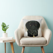 ニースの黒い実験室の枕を遊ぶ方法を雪が降って下さい クッション (椅子)