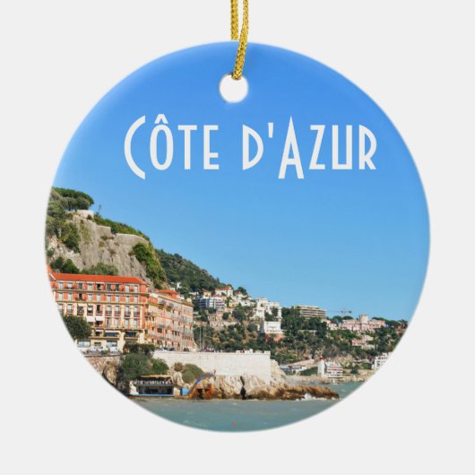ニースのCôteのd'Azur、フランス セラミックオーナメント (正面)