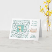 ニースアメージング素晴らし誕生日パズル迷路ドッグ カード (黄色い花)