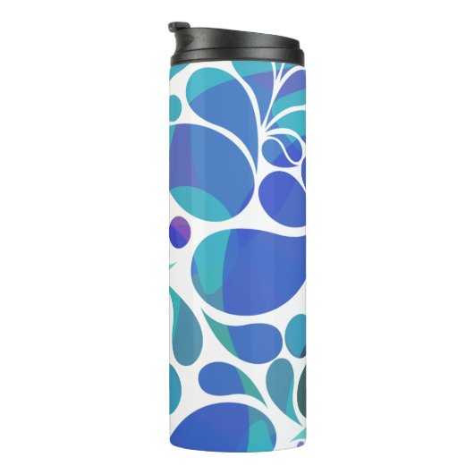 ニースアートアクアブルー紫色の水彩装飾 タンブラー (回転右)