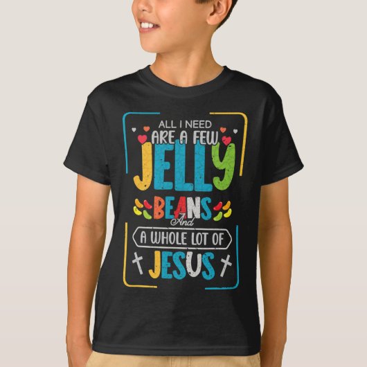 ニースイエス10代のおもしろいクリスチャンゼリー豆キャンディロフ Tシャツ (正面)