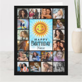 ニースイエローブルーフォトコラージュ サンキューカード (正面)