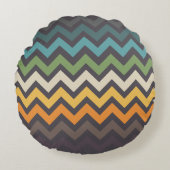 ニースカラフルジグザグ型円枕 ラウンドクッション (正面)
