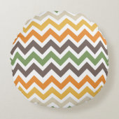 ニースカラフルジグザグ型円枕 ラウンドクッション (正面)