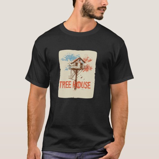 ニースカラフルツリーハウスコーディネート Tシャツ (正面)