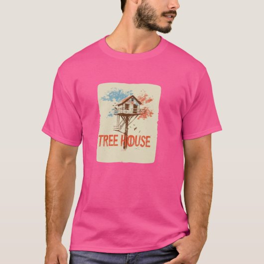 ニースカラフルツリーハウスコーディネート Tシャツ (正面)