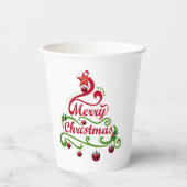 ニースクリスマスツリーオーナメントパーティー紙CUPS 紙コップ (正面)
