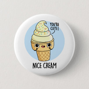 ニースクリームアイスおもしろいクリームプリン 缶バッジ
