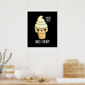 ニースクリームアイスおもしろいクリームプンダークBG ポスター (キッチン)