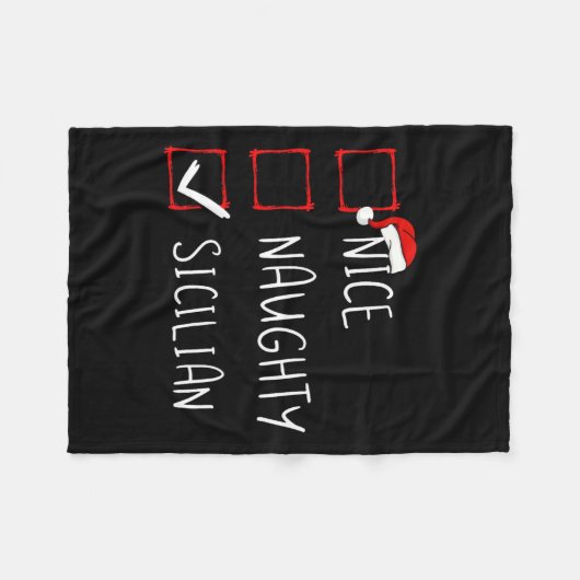 ニースシシいけなリアンクリスマスシチリア伝統Ro フリースブランケット (正面(横))