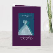 ニースジュニアブリーズメイドティール（緑がかった色）ブルーフローリングドレス 招待状 (裏面)