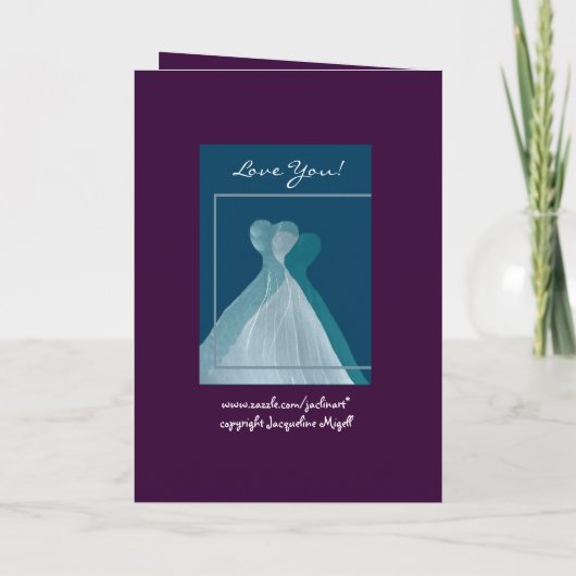 ニースジュニアブリーズメイドティール(緑がかった色)ブルーフローリングドレス 招待状 (裏面)