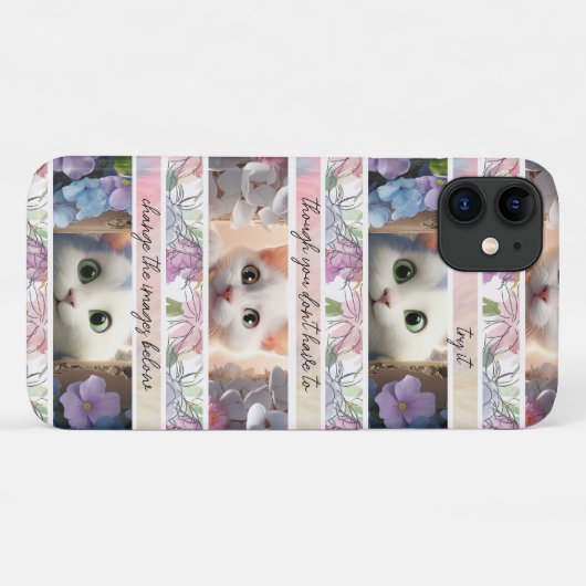 ニースストライプのかけがえのある写真猫 Case-Mate iPhoneケース (裏面(横))