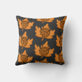 ニースハッピー感謝祭タイポグラフィオンリーフ秋 クッション (裏面)