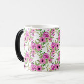 ニースパープルフローラ水色シームレスパターン モーフィングマグカップ (正面左)