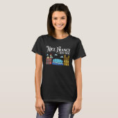 ニースフランスの都市スカイラインの地図旅行 Tシャツ (正面フル)