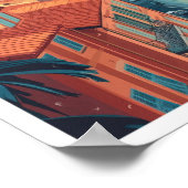 ニースフランスアートヴィンテージトラベルイラストレーション ポスター (角)