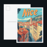 ニースフランスアートヴィンテージトラベルイラストレーション ポストカード<br><div class="desc">ニースフランスアートヴィンテージトラベルプレイスイラストレーション</div>