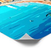 ニースフランストラベルアートヴィンテージイラストレーション ポスター (角)